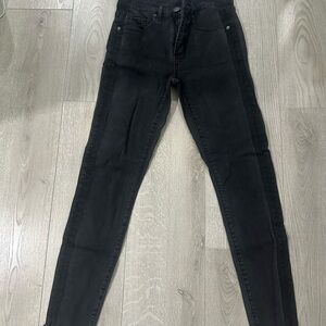 LOFT Black Skinny Jeans High-Waisted Tapered Color block